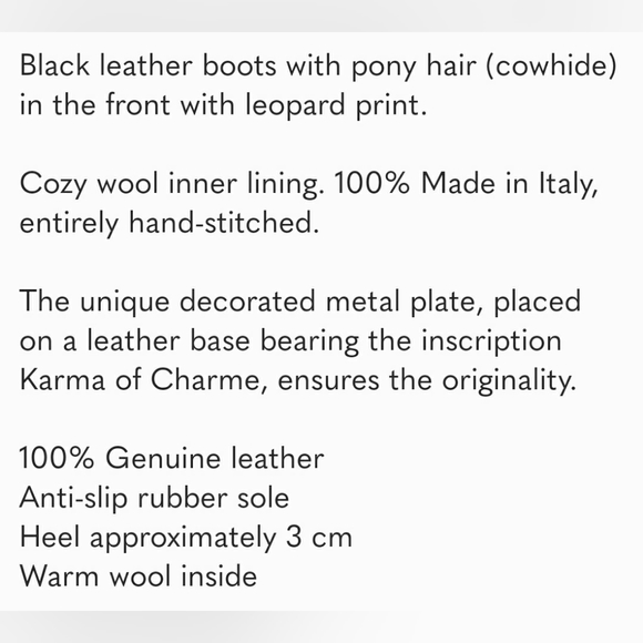 Karma of Charme Leo Leather Boots Leopard Pony Hair size 39 - Picture 5 of 5